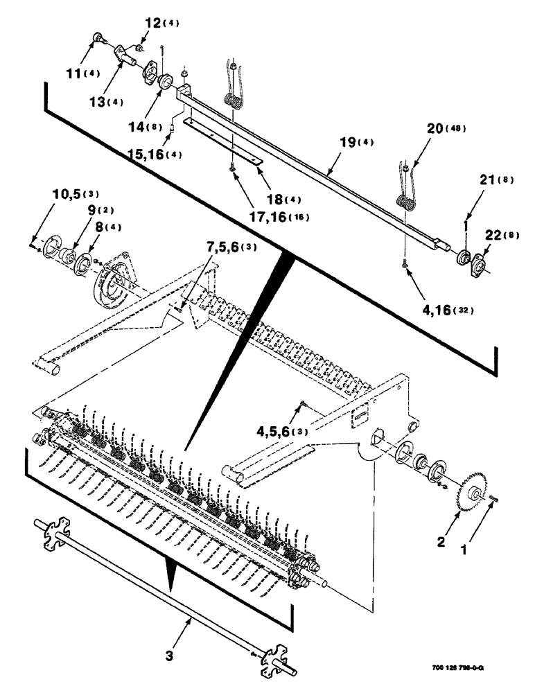 Схема запчастей Case IH 8460 - (3-06) - PICKUP ROTOR ASSEMBLY, KEYED SHAFT, SERIAL NUMBER CFH0057723 AND LATER Pickup