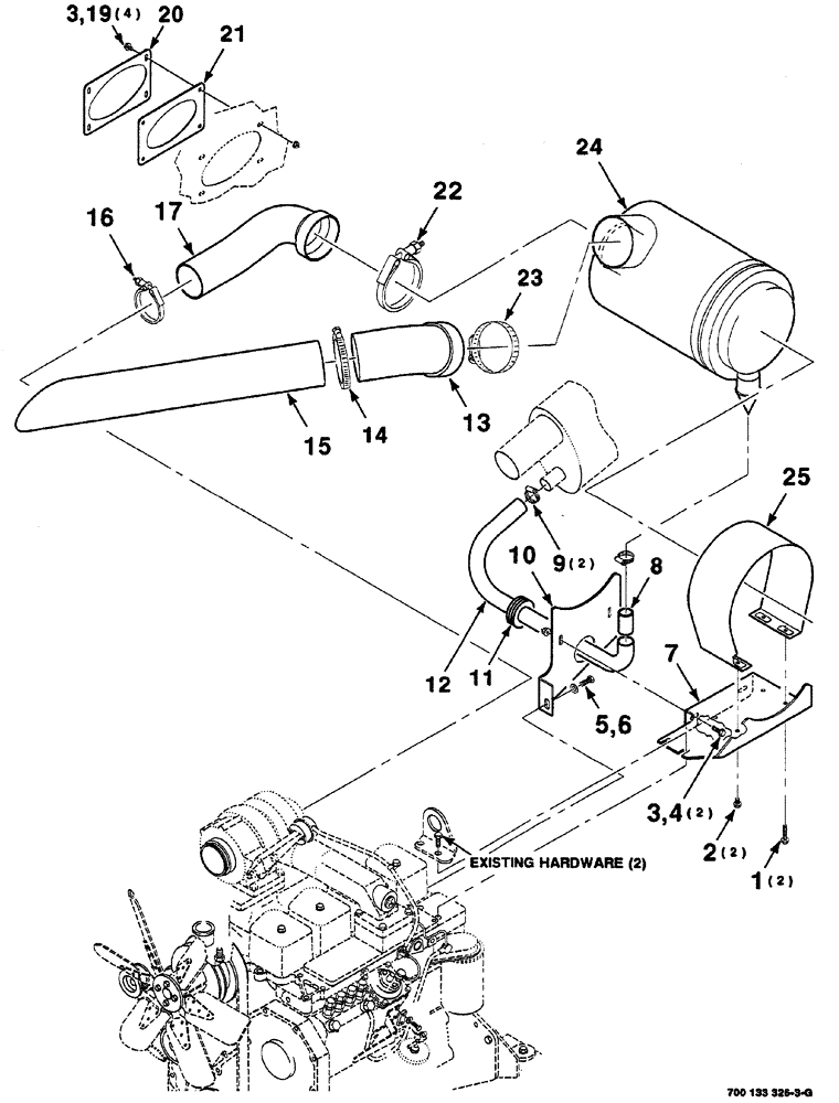 Схема запчастей Case IH 8870 - (03-06) - AIR CLEANER MOUNTING ASSEMBLY (10) - ENGINE