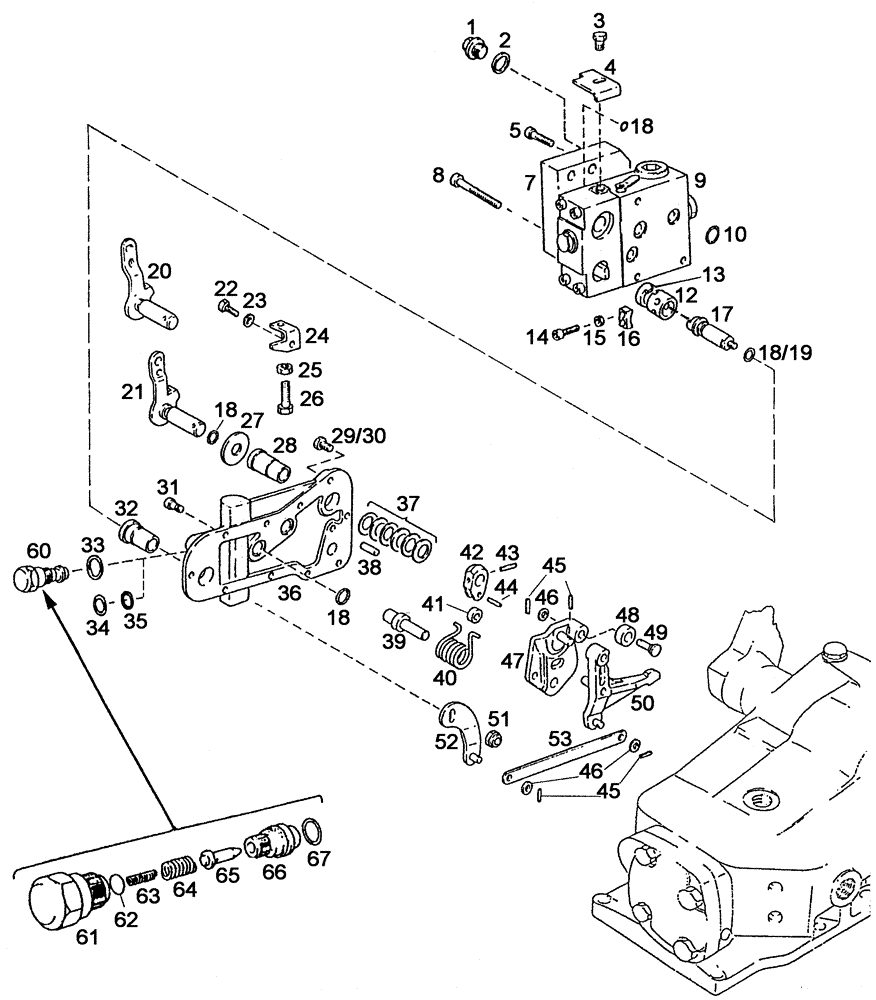 Схема запчастей Case IH C55 - (08-02[01]) - HYDRAULIC SYSTEM - CONTROL VALVE (08) - HYDRAULICS