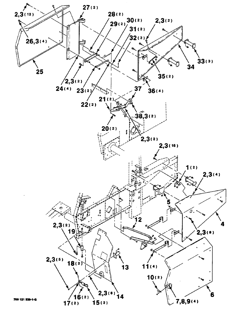 Схема запчастей Case IH 8460 - (7-16) - SHIELDS ASSEMBLY, LOWER SIDE (12) - MAIN FRAME