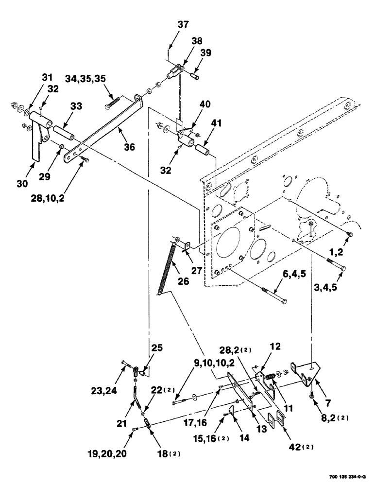 Схема запчастей Case IH RS451 - (6-16) - TWINE CUTOFF ASSEMBLY (14) - BALE CHAMBER