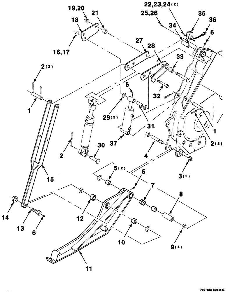 Схема запчастей Case IH 8870 - (07-68) - LIFT ARM AND FLOTATION ASSEMBLIES (58) - ATTACHMENTS/HEADERS