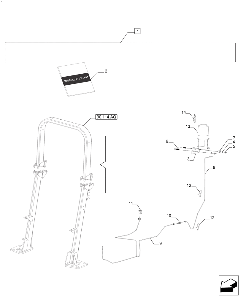 Схема запчастей Case IH FARMALL 140A - (88.100.55[06]) - DIA KIT BEACON - PLATFORM (88) - ACCESSORIES