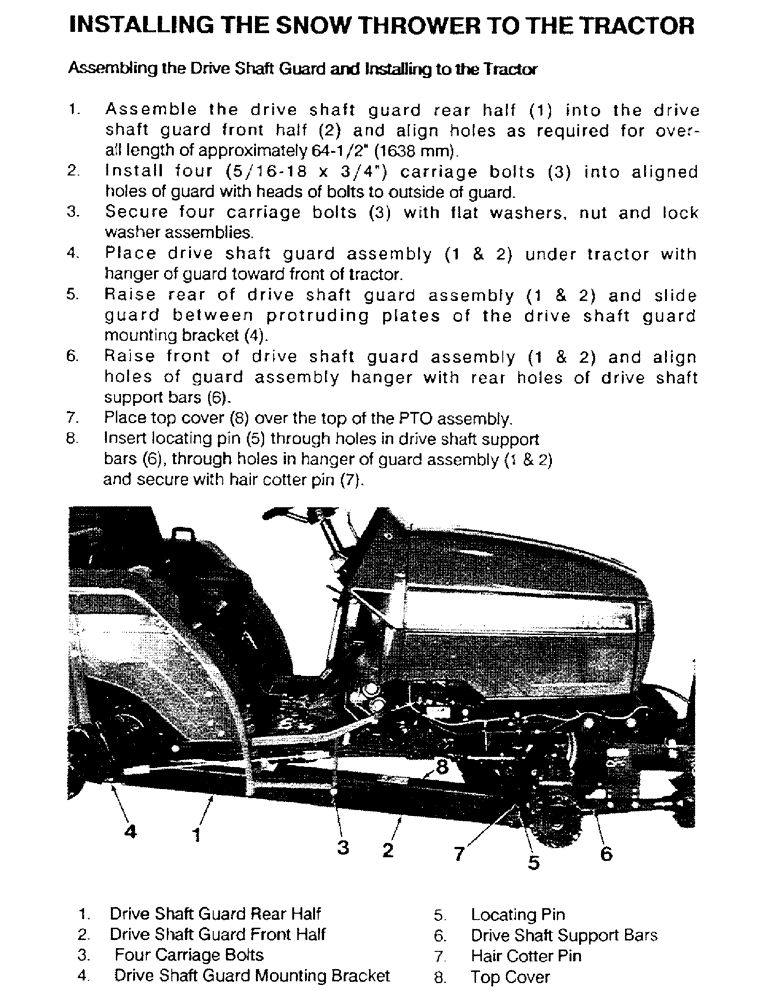 Схема запчастей Case IH ST54 - (13) - INSTALLING THE SNOW THROWER TO THE TRACTOR, CONTINUED 