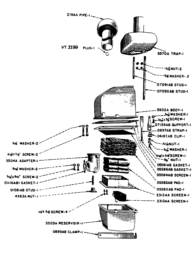 Схема запчастей Case IH D-SERIES - (022) - AIR CLEANER, D, DC, DO, DV (02) - ENGINE