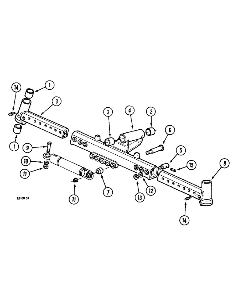 Схема запчастей Case IH 2120 - (5-38) - ADJUSTABLE FRONT AXLE - STRAIGHT, 2120, 2130, 2140 (05) - STEERING