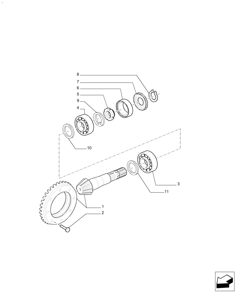 Схема запчастей Case IH FARMALL 140A - (25.102.AC[02]) - BEVEL GEAR - FRONT AXLE / PINION SET - HEAVY DUTY (125 & 140 HP) (25) - FRONT AXLE SYSTEM