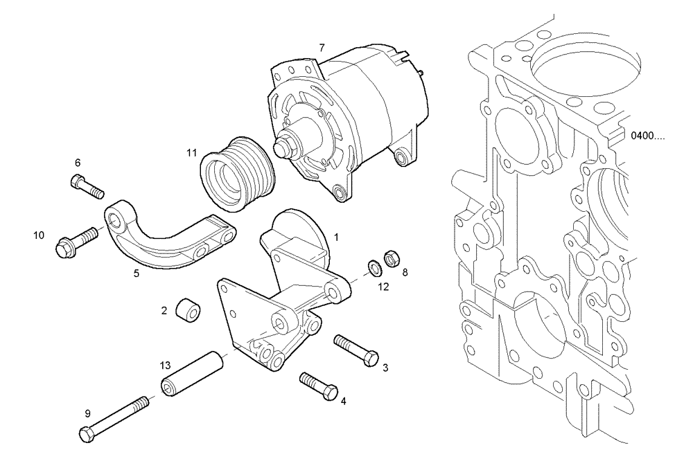 Схема запчастей Case IH F3AE0684G B003 - (4000.128) - GENERATOR 