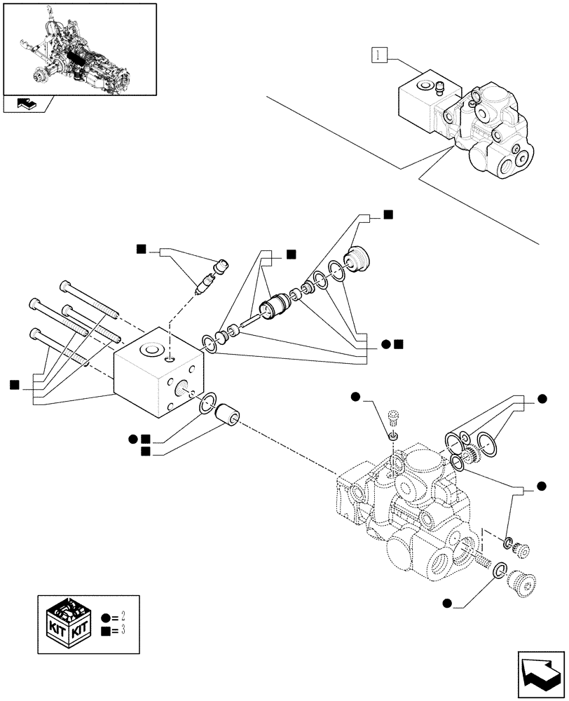 Схема запчастей Case IH PUMA 195 - (1.82.713/01A) - TRAILER BRAKE VALVE (UNIVERSAL) - BREAKDOWN (07) - HYDRAULIC SYSTEM