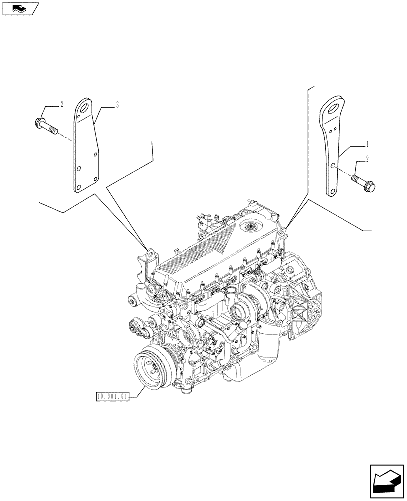 Схема запчастей Case IH F2CFE613R A021 - (10.012.04) - HOOKS - ENGINE (504354734) (10) - ENGINE