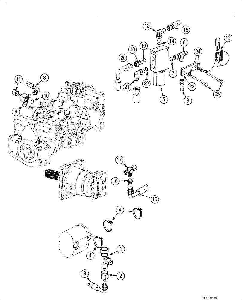 Схема запчастей Case IH 60XT - (08-07) - HYDRAULICS - COUPLER SYSTEM (08) - HYDRAULICS