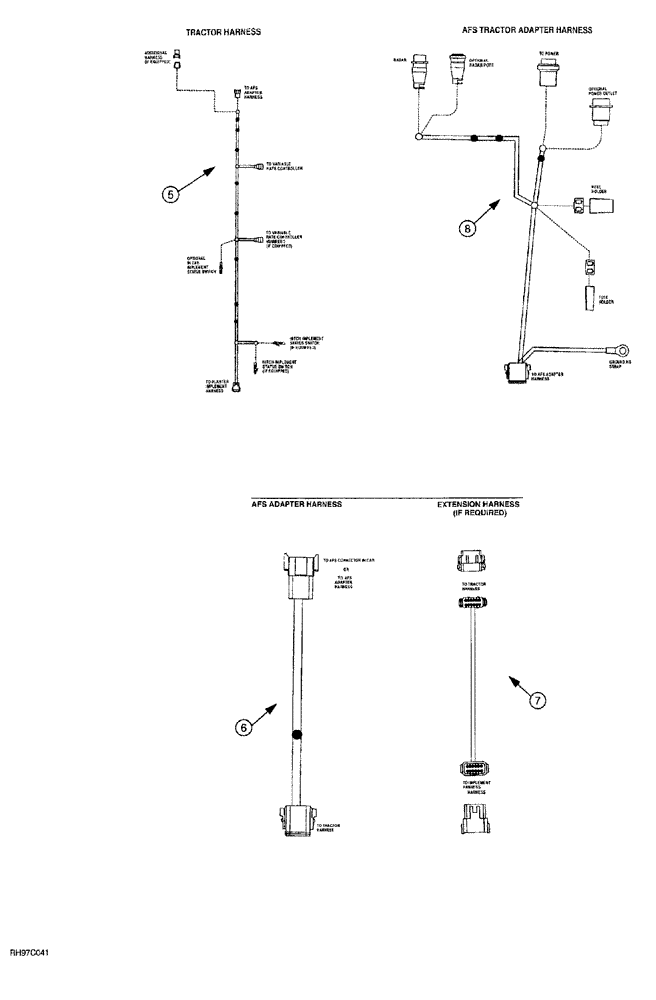 Схема запчастей Case IH AFS - (04-22) - PLANTER IMPLEMENT HARNESS (955 PLANTERS PRIOR TO MODEL YEAR 1999) (55) - ELECTRICAL SYSTEMS