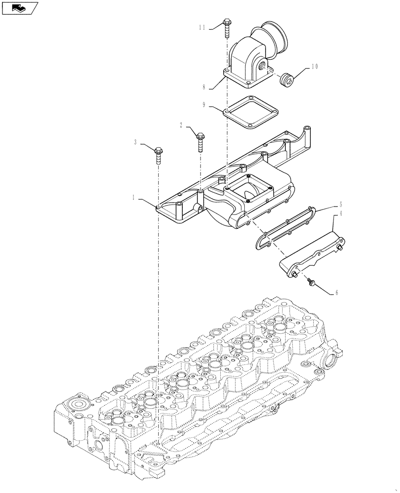 Схема запчастей Case IH 3230 - (10.254.01) - INTAKE MANIFOLD (10) - ENGINE