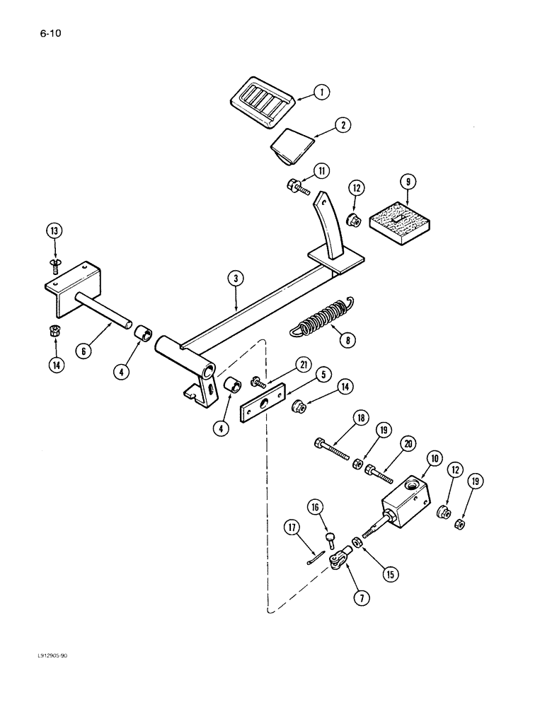 Схема запчастей Case IH 1640 - (6-10) - FOOT-N-INCH PEDAL (03) - POWER TRAIN