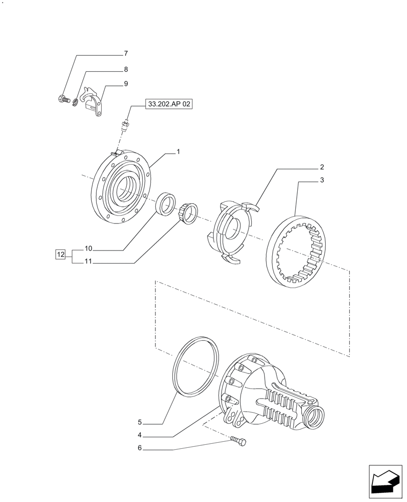 Схема запчастей Case IH FARMALL 125A - (27.120.AI) - CASING AND COVERS SIDE REDUCTION UNITS (27) - REAR AXLE SYSTEM