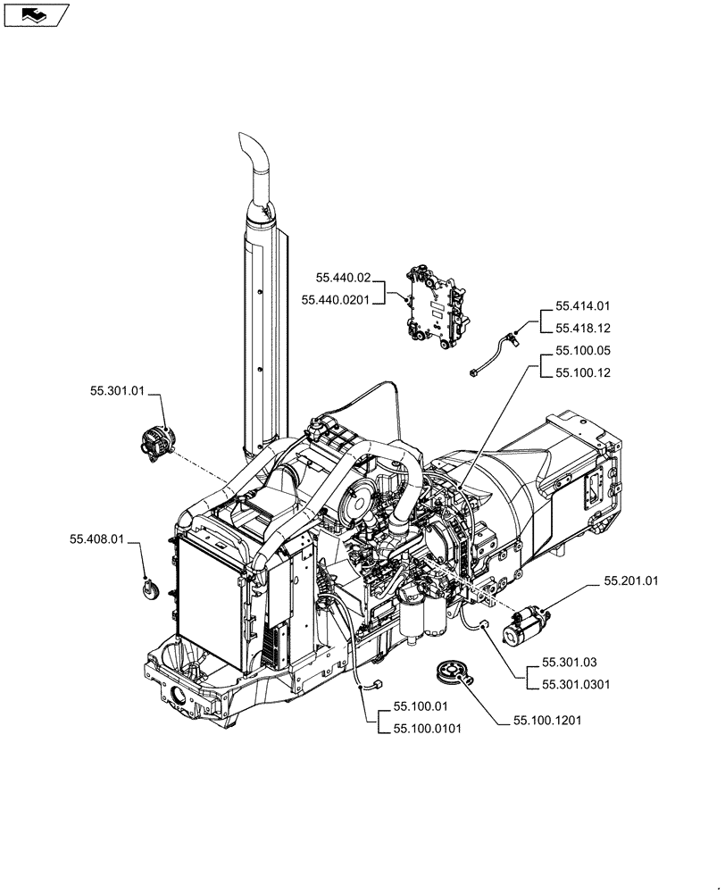 Схема запчастей Case IH PUMA 215 - (55.000.00[01]) - PICTORIAL INDEX - ELECTRICAL SYSTEMS (55) - ELECTRICAL SYSTEMS