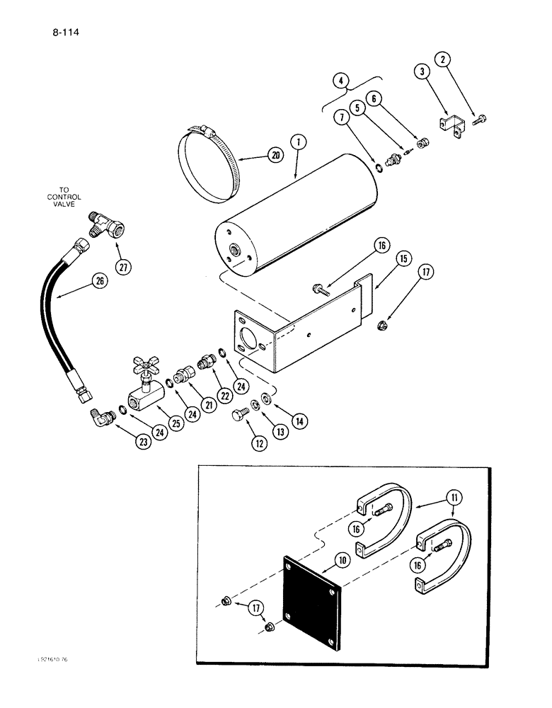 Схема запчастей Case IH 1640 - (8-114) - ACCUMULATOR ATTACHMENT, PRIOR TO P.I.N. JJC0097190 (07) - HYDRAULICS