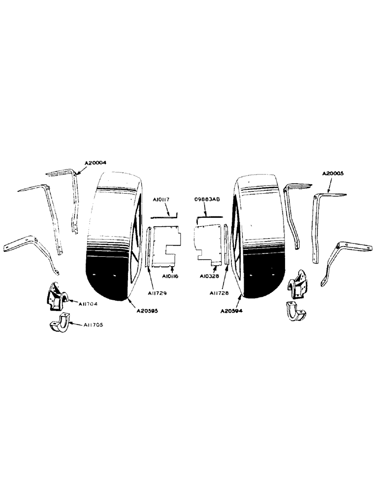 Схема запчастей Case IH 930 - (2-086) - FENDERS (09) - CHASSIS