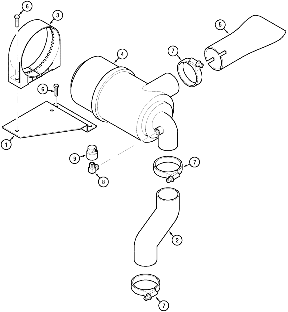 Схема запчастей Case IH CX50 - (02-07) - AIR CLEANER AND CONNECTIONS (02) - ENGINE