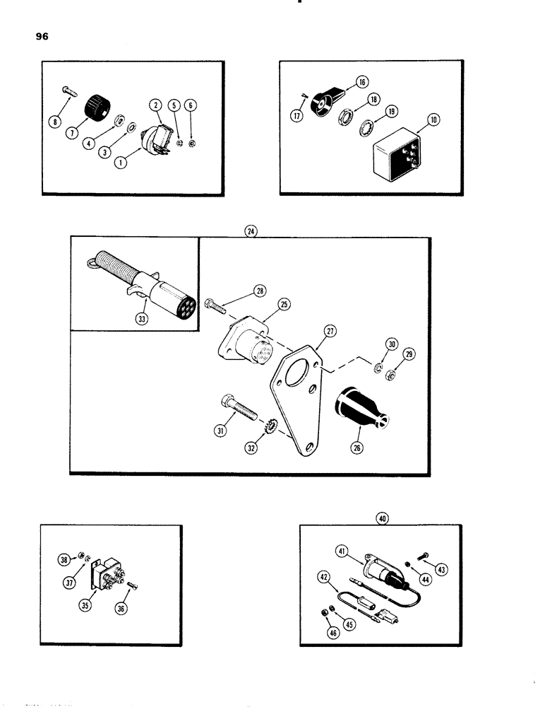 Схема запчастей Case IH 1270 - (096) - ELECTRICAL EQUIPMENT MOUNTING (04) - ELECTRICAL SYSTEMS