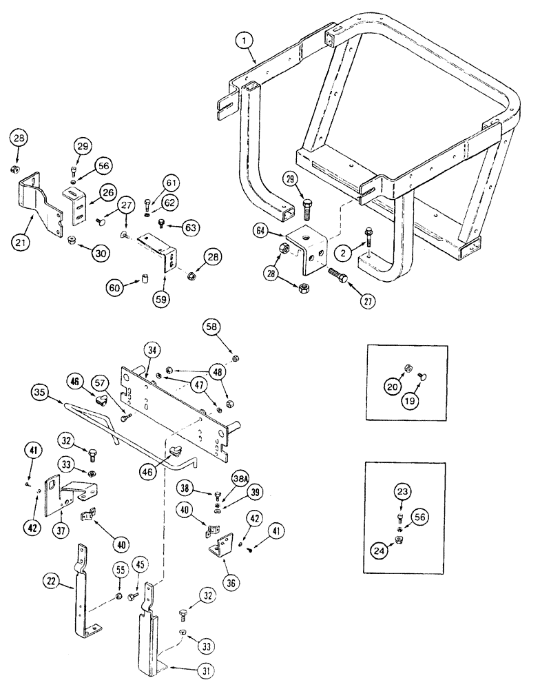 Схема запчастей Case IH 7220 - (9-024) - HOOD SUPPORTS, TRACTOR P.I.N. JJA0064978 AND AFTER (09) - CHASSIS/ATTACHMENTS