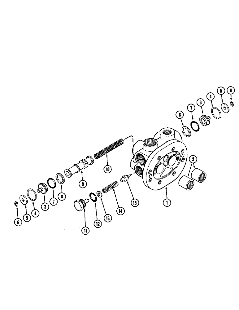 Схема запчастей Case IH 2470 - (350) - HYDRAULIC PUMP REAR COVER, WITH PUSH TYPE FLOW DIVIDER PLUGS, FOR A139176 PUMP (08) - HYDRAULICS