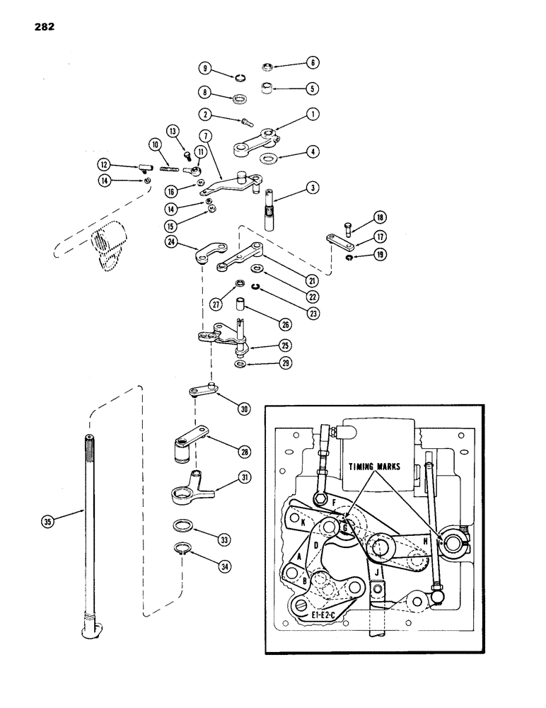 Схема запчастей Case IH 870 - (282) - D.O.M. UPPER SENSING LINKAGE (09) - CHASSIS/ATTACHMENTS