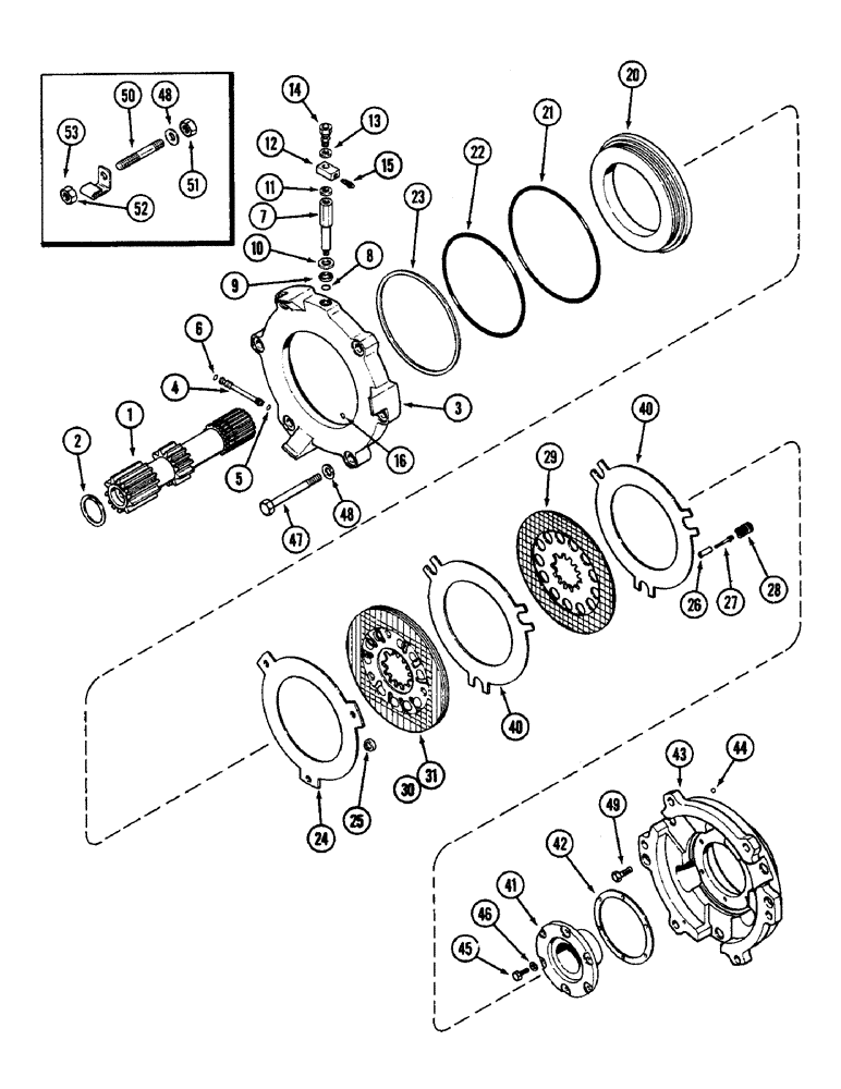 Схема запчастей Case IH 2090 - (6-278) - DIFFERENTIAL ASSEMBLY, SHAFT AND BRAKE (06) - POWER TRAIN