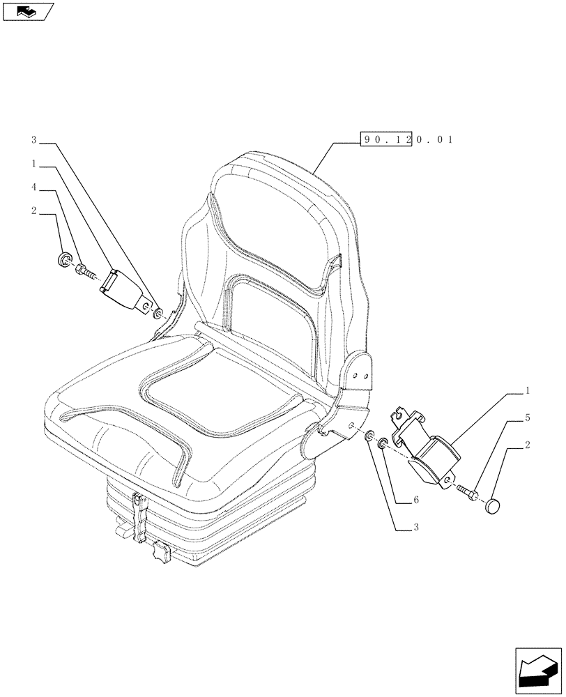 Схема запчастей Case IH FARMALL 75C - (88.100.05) - RETRACTABLE BELT - W/CAB (VAR.330706) (88) - ACCESSORIES