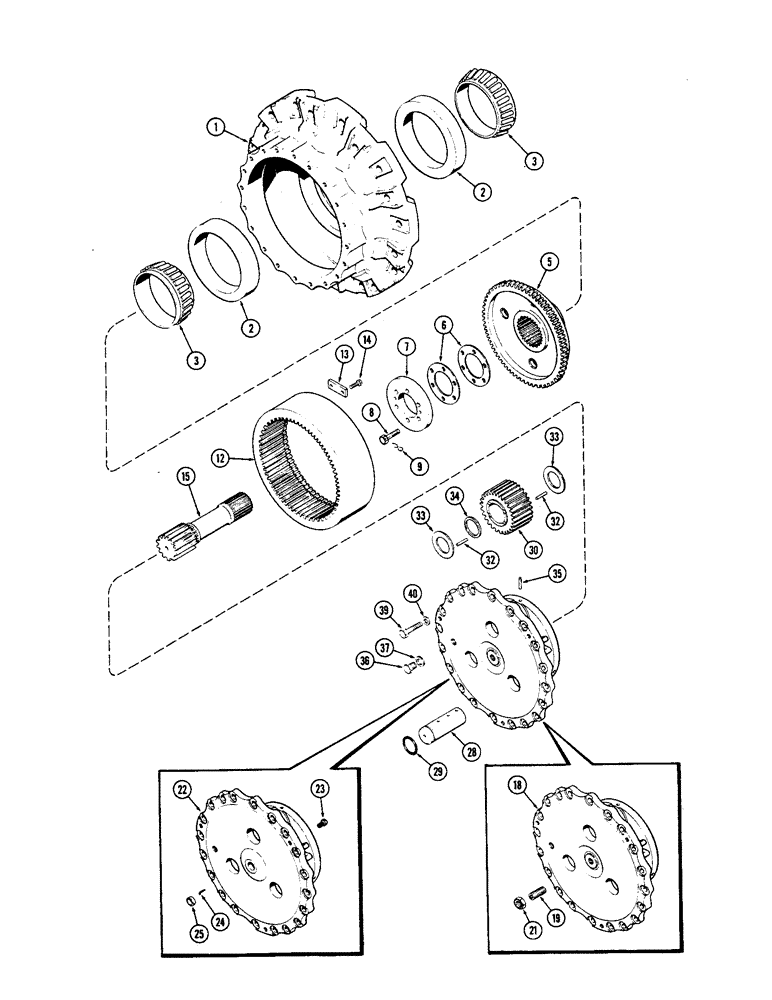 Схема запчастей Case IH 2870 - (158) - FRONT AXLE PLANETARY (05) - STEERING