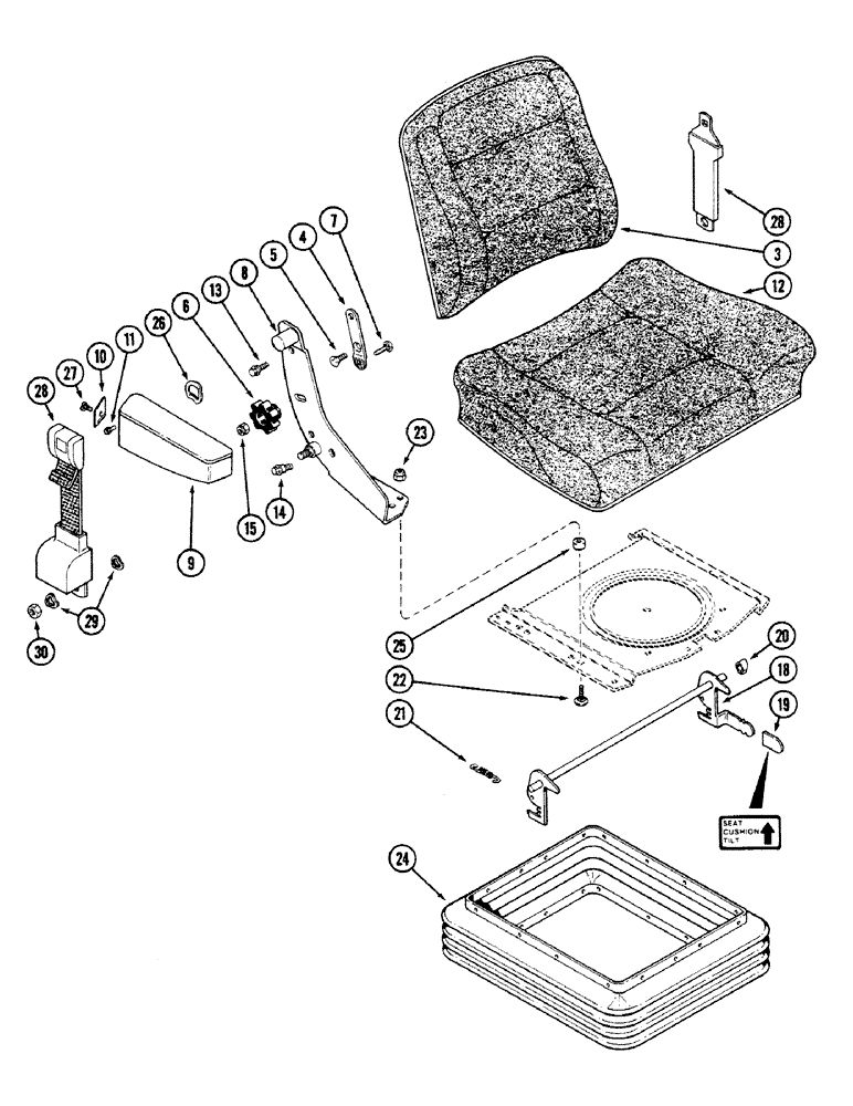 Схема запчастей Case IH 4694 - (9-412) - SEAT, AIR/OIL SUSPENSION, PRIOR TO P.I.N. 8866221 (09) - CHASSIS/ATTACHMENTS