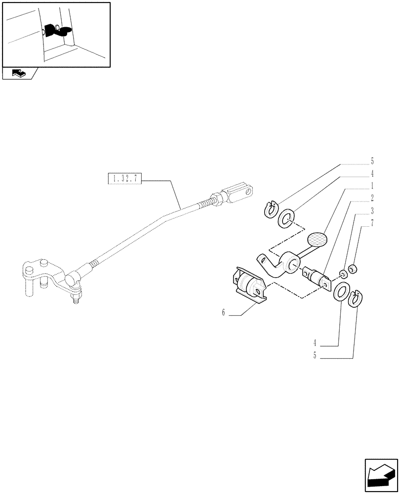 Схема запчастей Case IH FARMALL 85C - (1.92.32) - DIFFERENTIAL LOCK CONTROL PEDAL (10) - OPERATORS PLATFORM/CAB