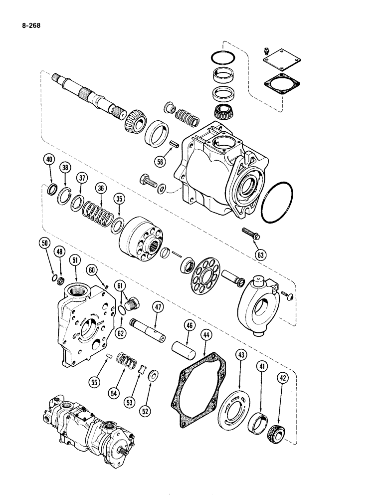 Схема запчастей Case IH 4490 - (8-268) - TRIPLE HYDRAULIC PUMP ASSEMBLY, PISTON PUMP SECTION (08) - HYDRAULICS