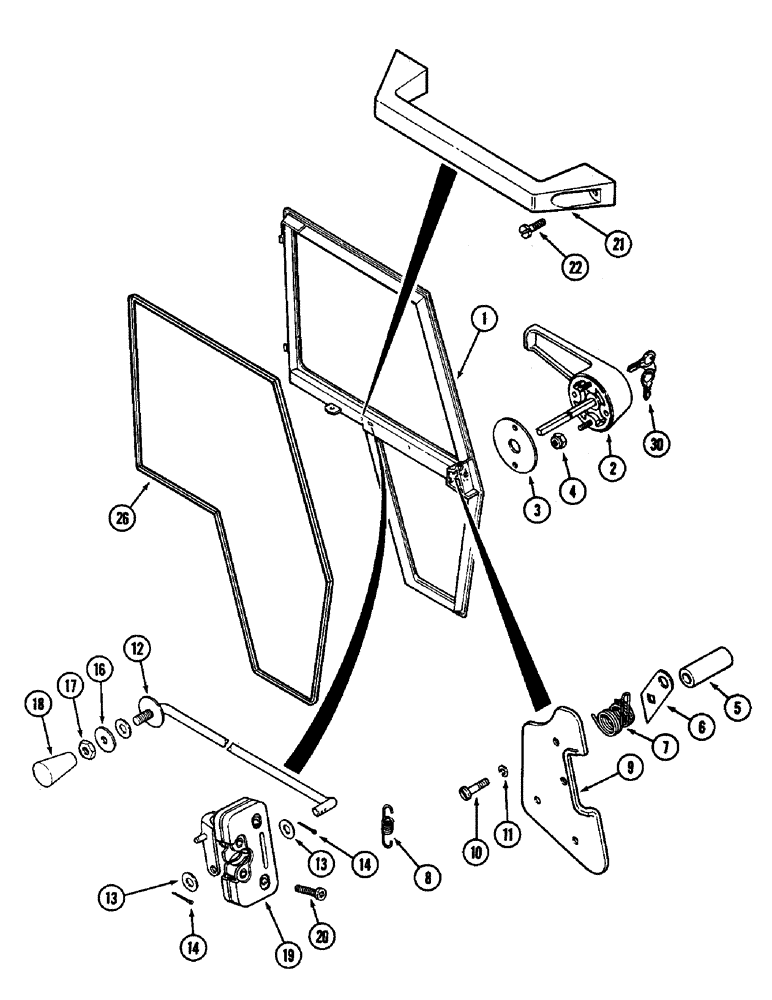 Схема запчастей Case IH 3294 - (9-442) - CAB, DOOR AND LATCH (09) - CHASSIS/ATTACHMENTS