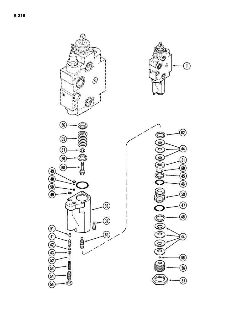 Схема запчастей Case IH 2094 - (8-316) - REMOTE VALVE BODY ASSEMBLY, ADD ON FOR THIRD OR FOURTH CIRCUIT (08) - HYDRAULICS