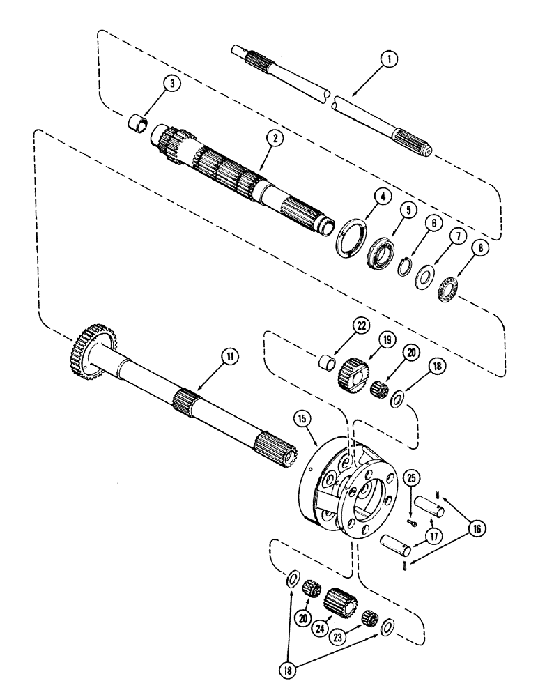 Схема запчастей Case IH 2594 - (6-038) - TRANSMISSION, PLANETARY, 12 SPEED TRANSMISSION, PRIOR TO TRANSMISSION SERIAL NO. 16260432 (06) - POWER TRAIN