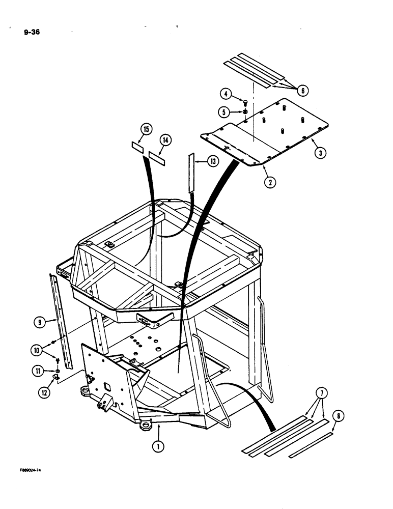 Схема запчастей Case IH 9170 - (9-036) - ROPS FLOOR PLATES (09) - CHASSIS/ATTACHMENTS