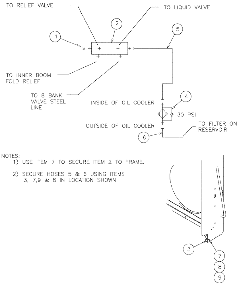 Схема запчастей Case IH SPX3310 - (06-027) - OIL COOLER GROUP Hydraulic Plumbing