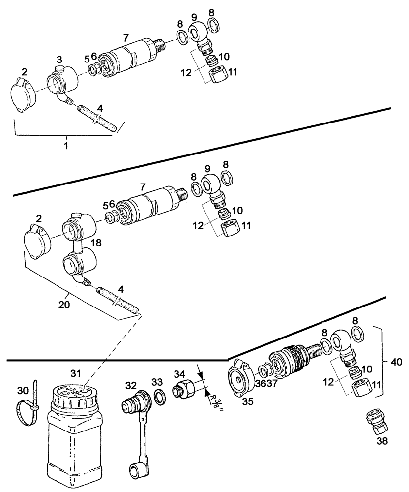 Схема запчастей Case IH C55 - (08-31[01]) - HYDRAULIC COUPLINGS STANDARD (08) - HYDRAULICS