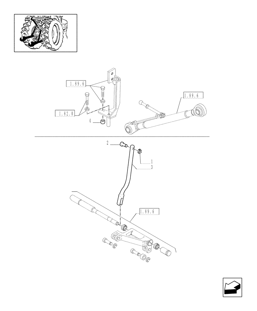 Схема запчастей Case IH JX1095N - (1.89.6/04) - (VAR.821-832) ELECTRONIC LIFT (OPEN CENTER) - ROD (09) - IMPLEMENT LIFT