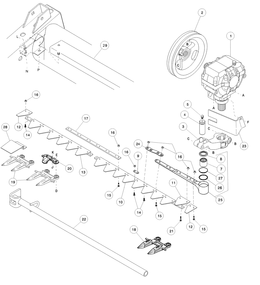 Схема запчастей Case IH 2042 - (09-07) - KNIFE ASSEMBLY 