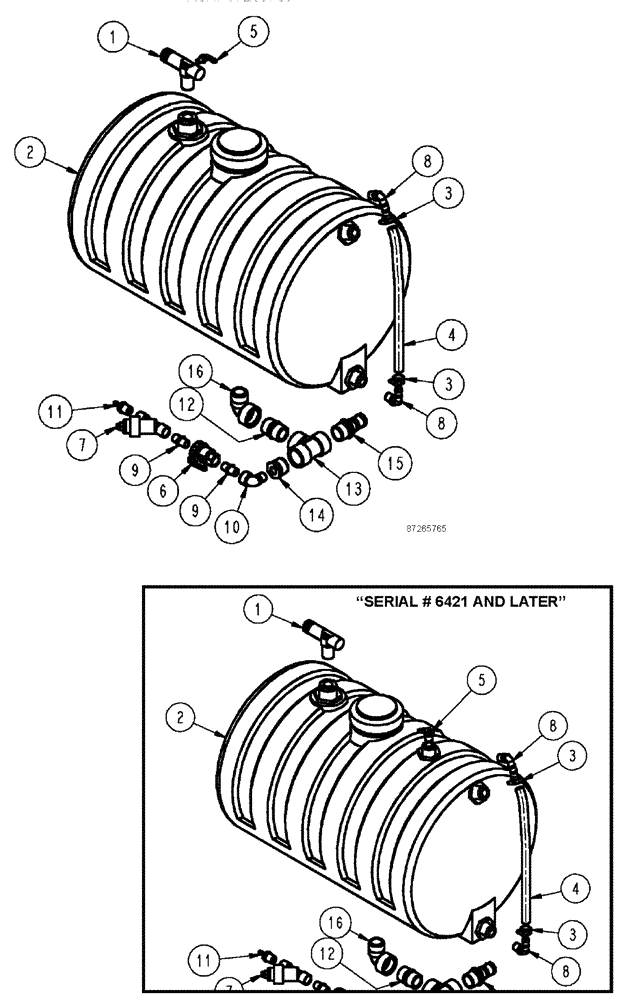 Схема запчастей Case IH SPX3200 - (09-038) - FOAM TANK PLUMBING GROUP Liquid Plumbing