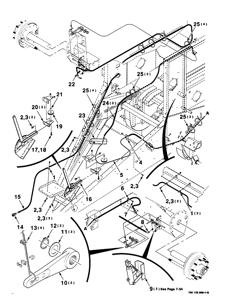 Схема запчастей Case IH 8590 - (7-32) - BRAKE CONTROL ASSEMBLY (12) - MAIN FRAME