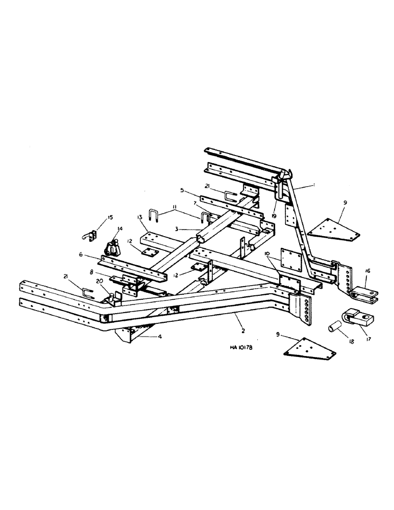 Схема запчастей Case IH 45 - (D-13) - HITCH AND HYDRAULIC MOUNTINGS, 31 FOOT 6 INCH PRIOR TO SEPTEMBER 1974 