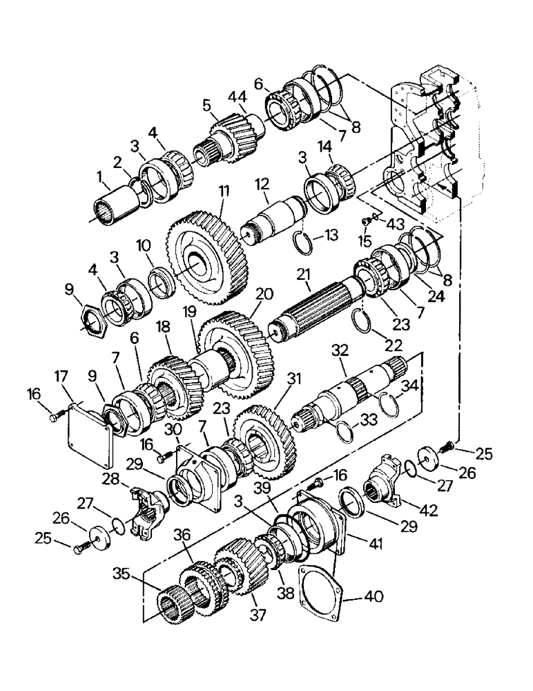 Схема запчастей Case IH STEIGER - (04-34) - DROP BOX RANGE SHAFTS AND GEARS (04) - Drive Train