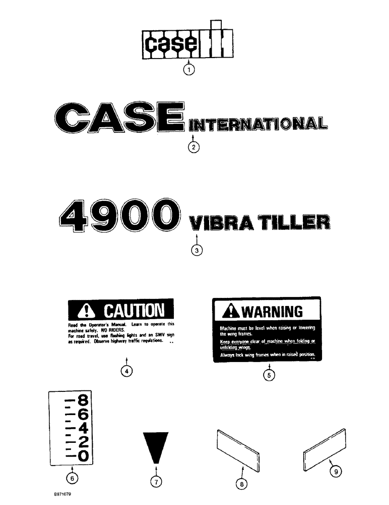 Схема запчастей Case IH 4900 - (9-58) - DECALS (09) - CHASSIS/ATTACHMENTS