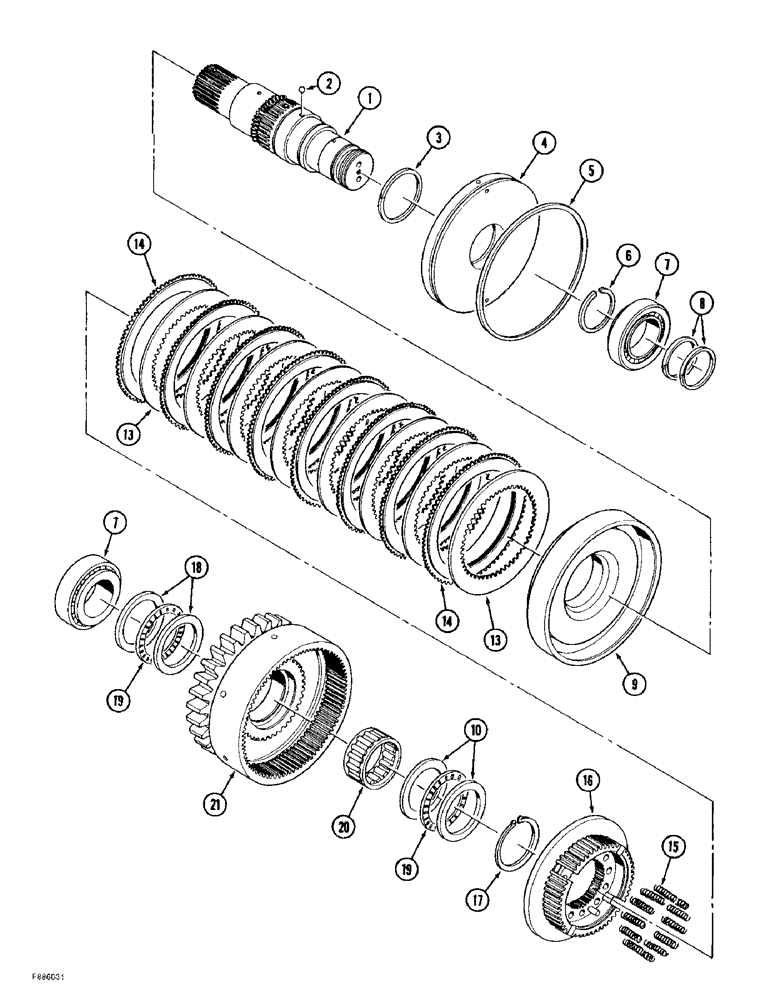 Схема запчастей Case IH 9390 - (6-140) - PTO CLUTCH ASSEMBLY, CLUTCH PACK ASSEMBLY (06) - POWER TRAIN