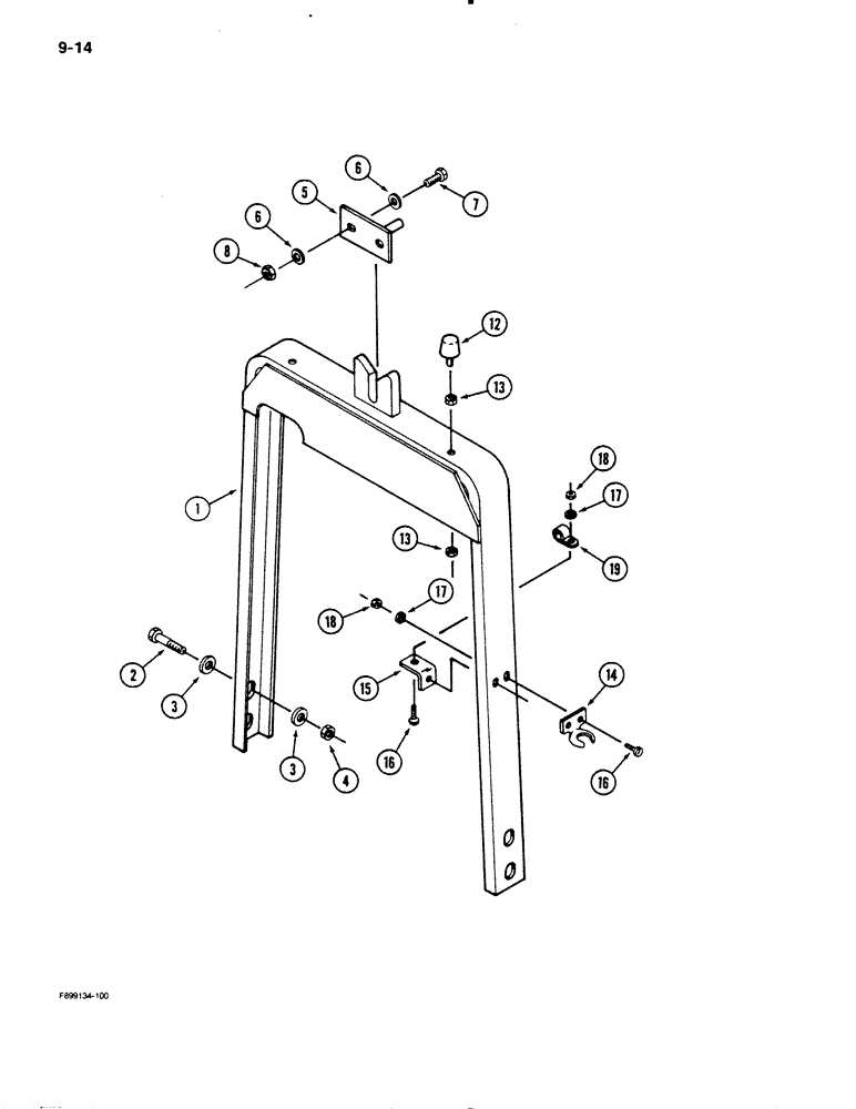 Схема запчастей Case IH 9110 - (9-14) - HOOD SUPPORT (09) - CHASSIS/ATTACHMENTS