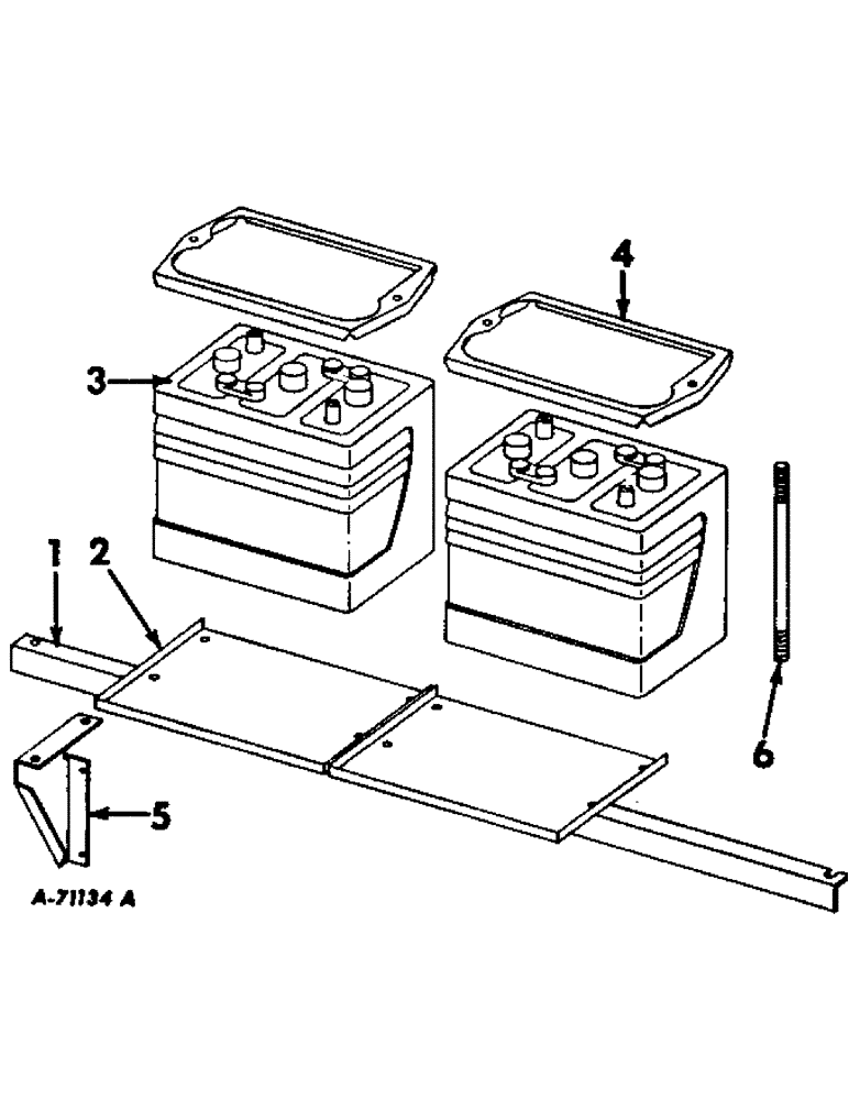 Схема запчастей Case IH 403 - (397) - BATTERY, COVER AND SUPPORTS, FOR D-301 ENGINE (55) - ELECTRICAL SYSTEMS