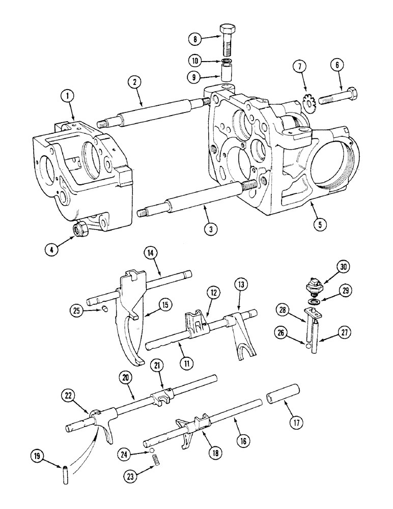 Схема запчастей Case IH 1294 - (6-144) - GEARBOX HOUSING AND SELECTOR MECHANISM (06) - POWER TRAIN